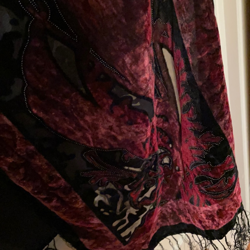 Velour and net scarf